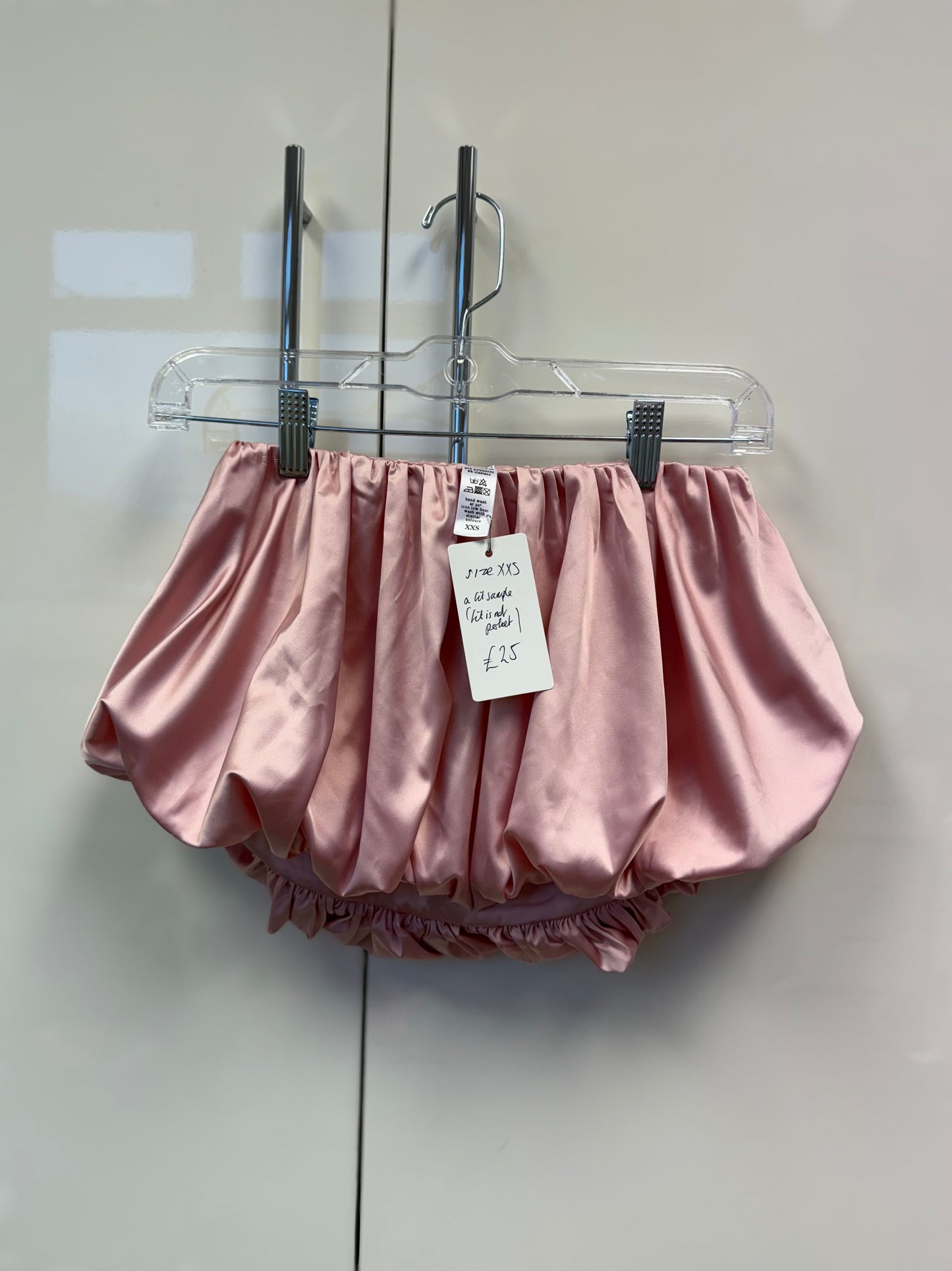 Pink satin puffball skirt size XXS