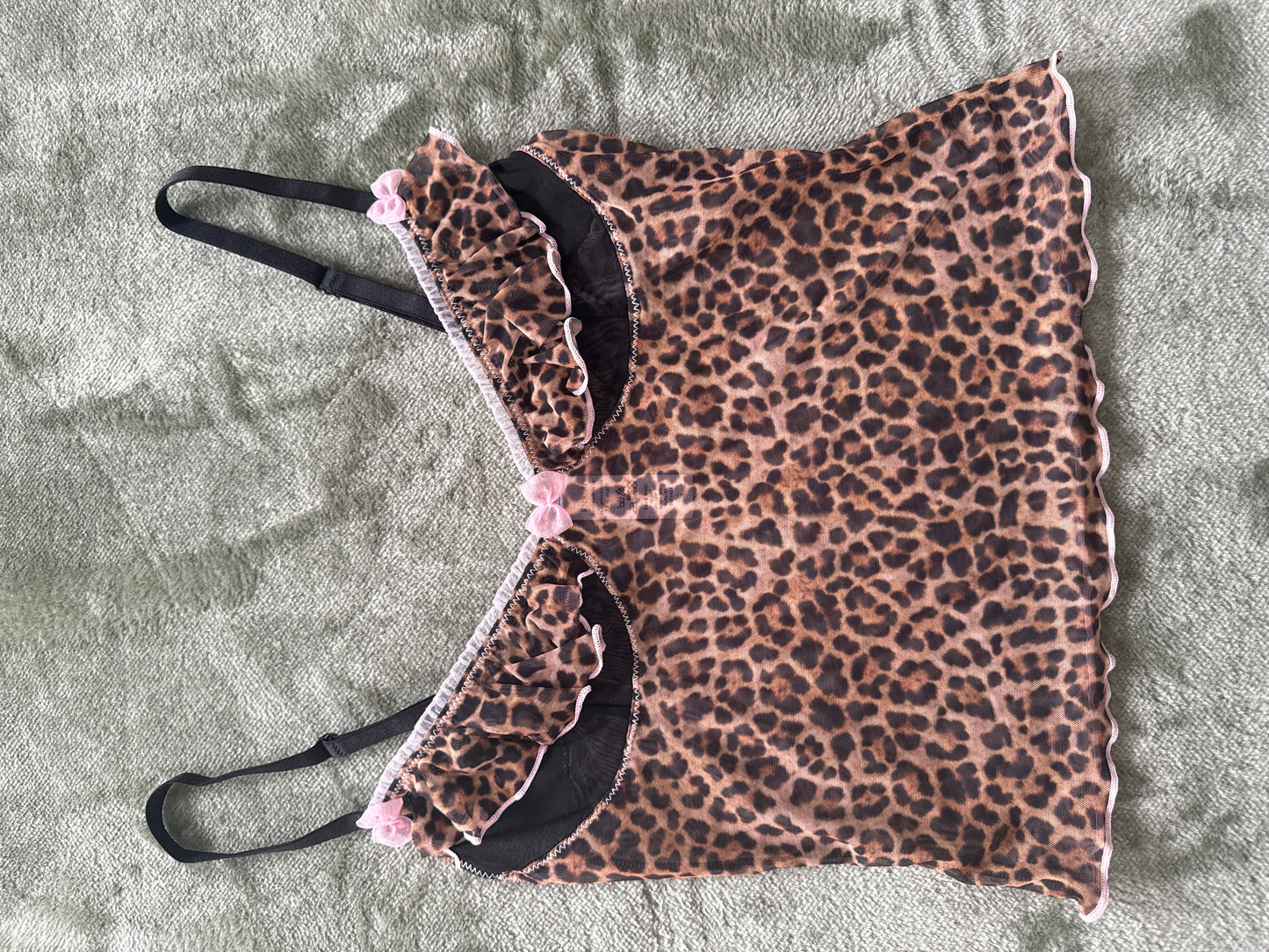 Frill Bustier Top In Leopard sample size 8