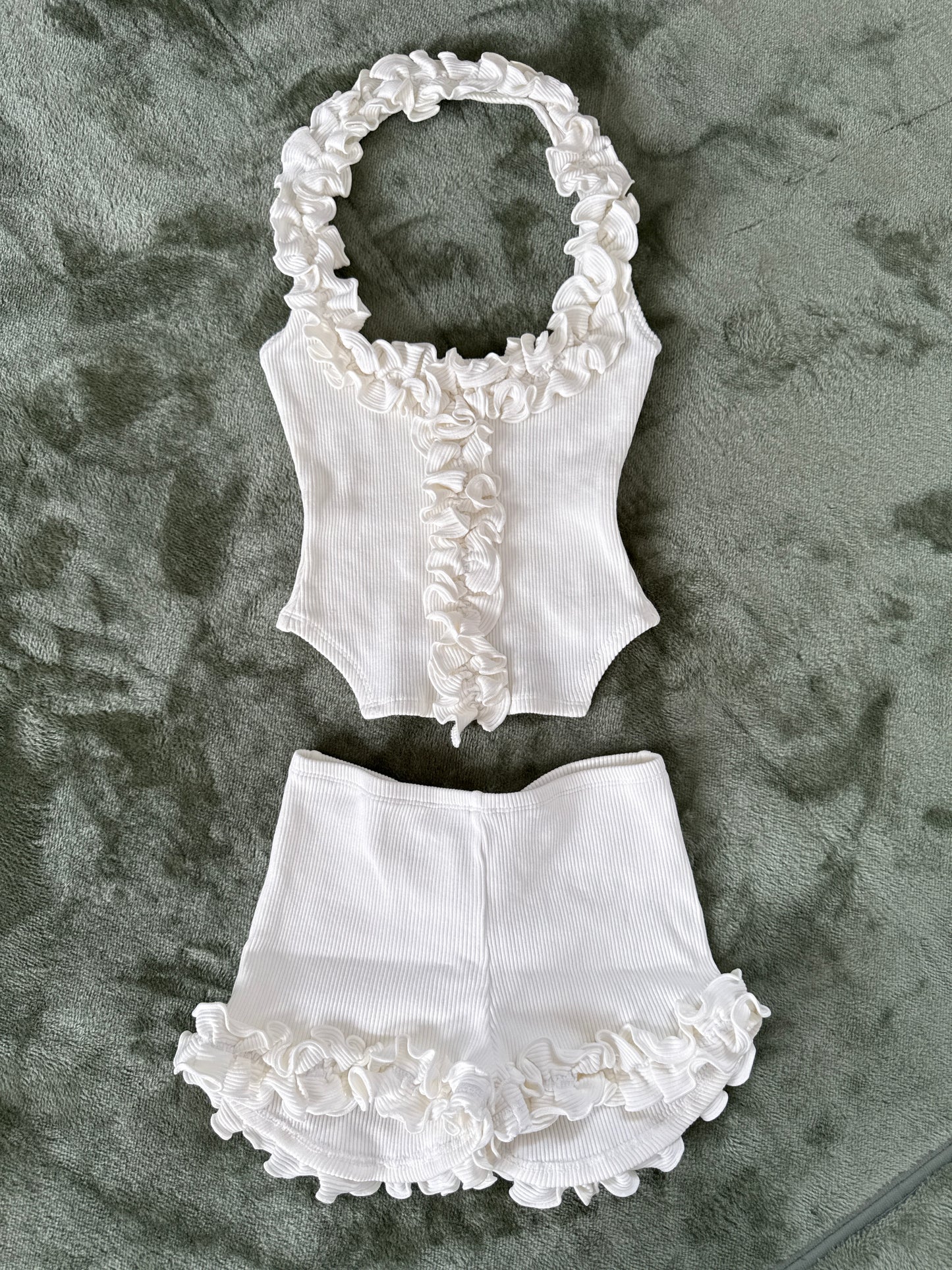 Ruffle rib set size small 8