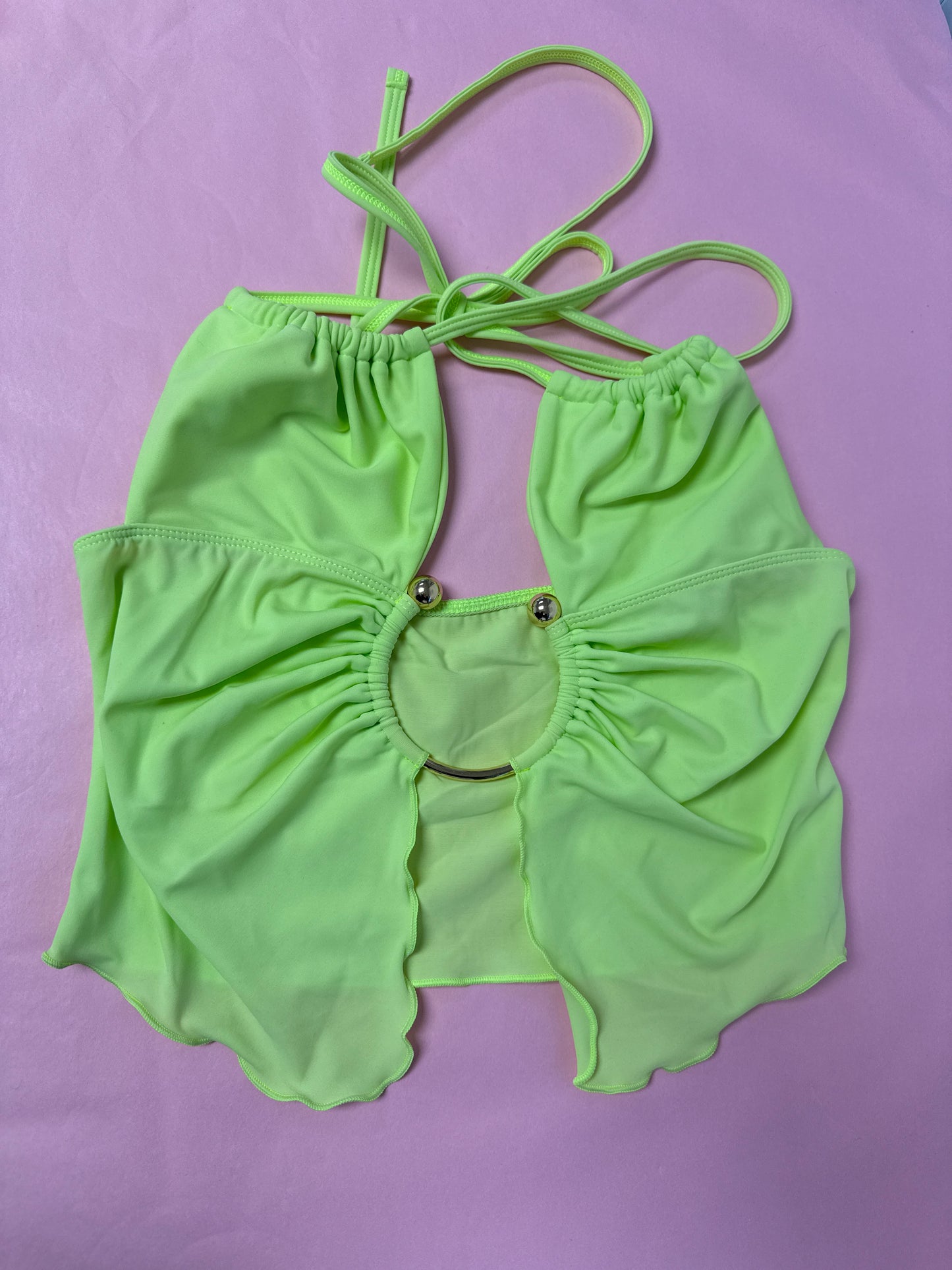 Lime green ring top size 10