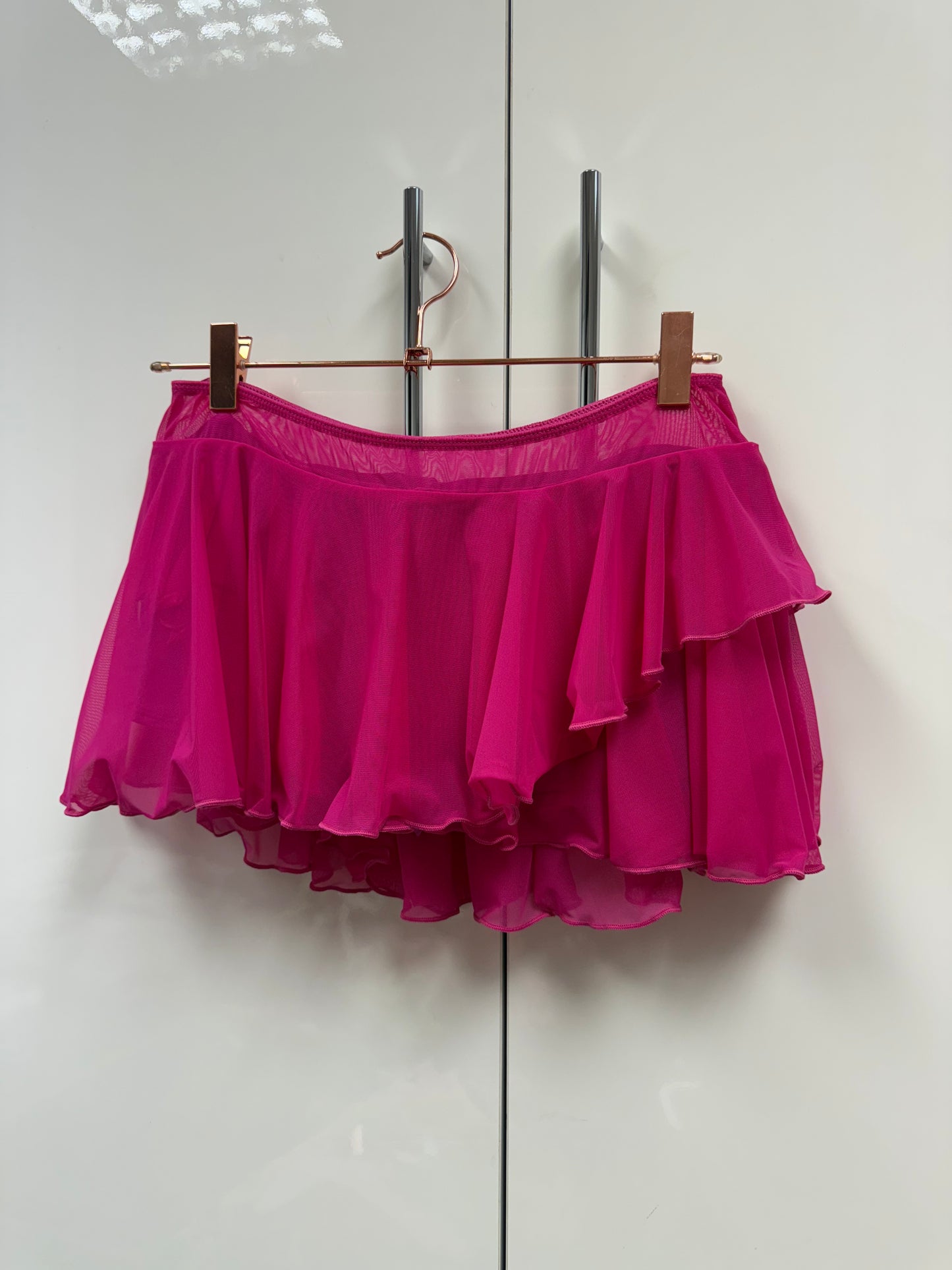 Hot pink mesh ballerina skirt with built in shorts size 10