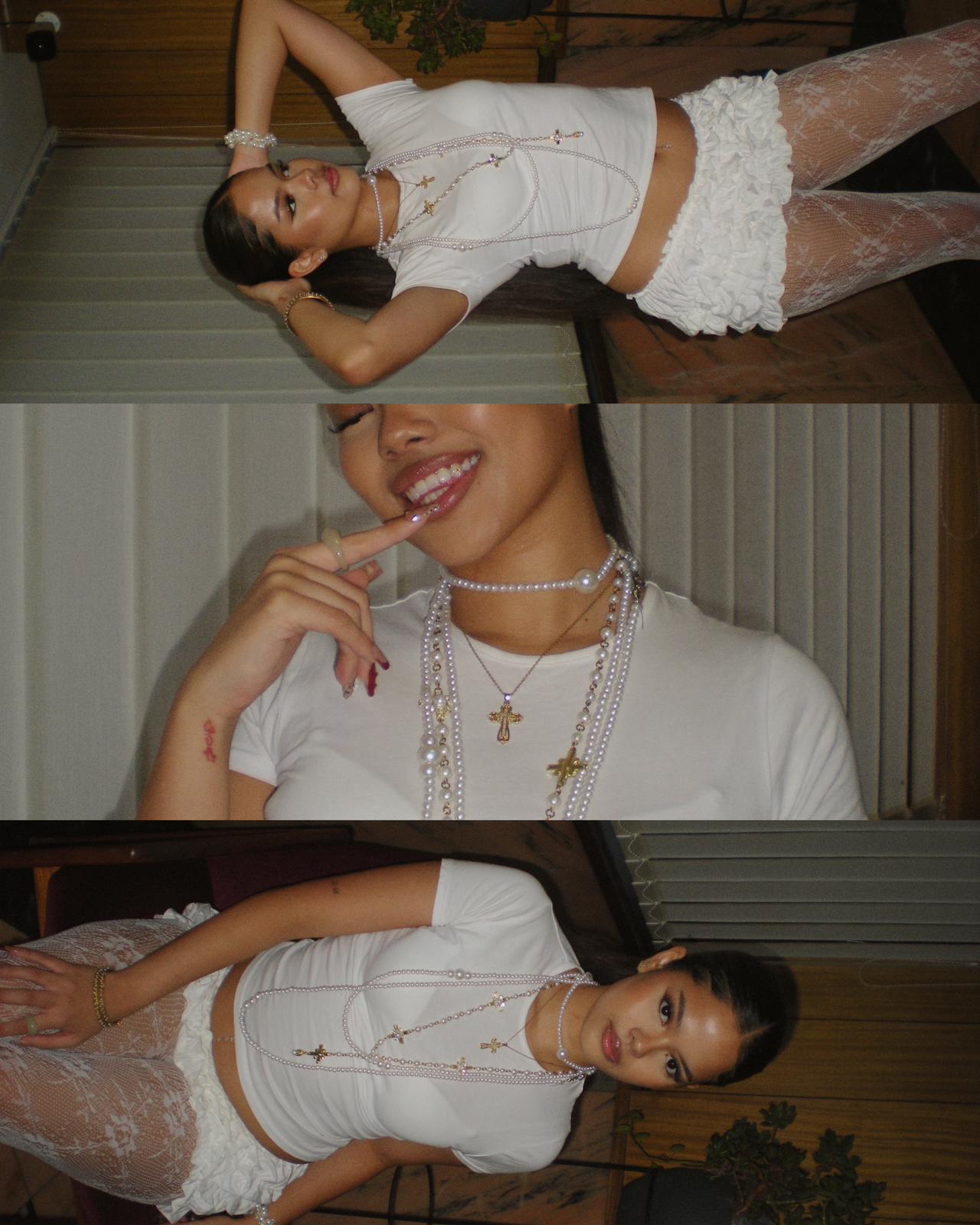 The scrunchie set in white size 8