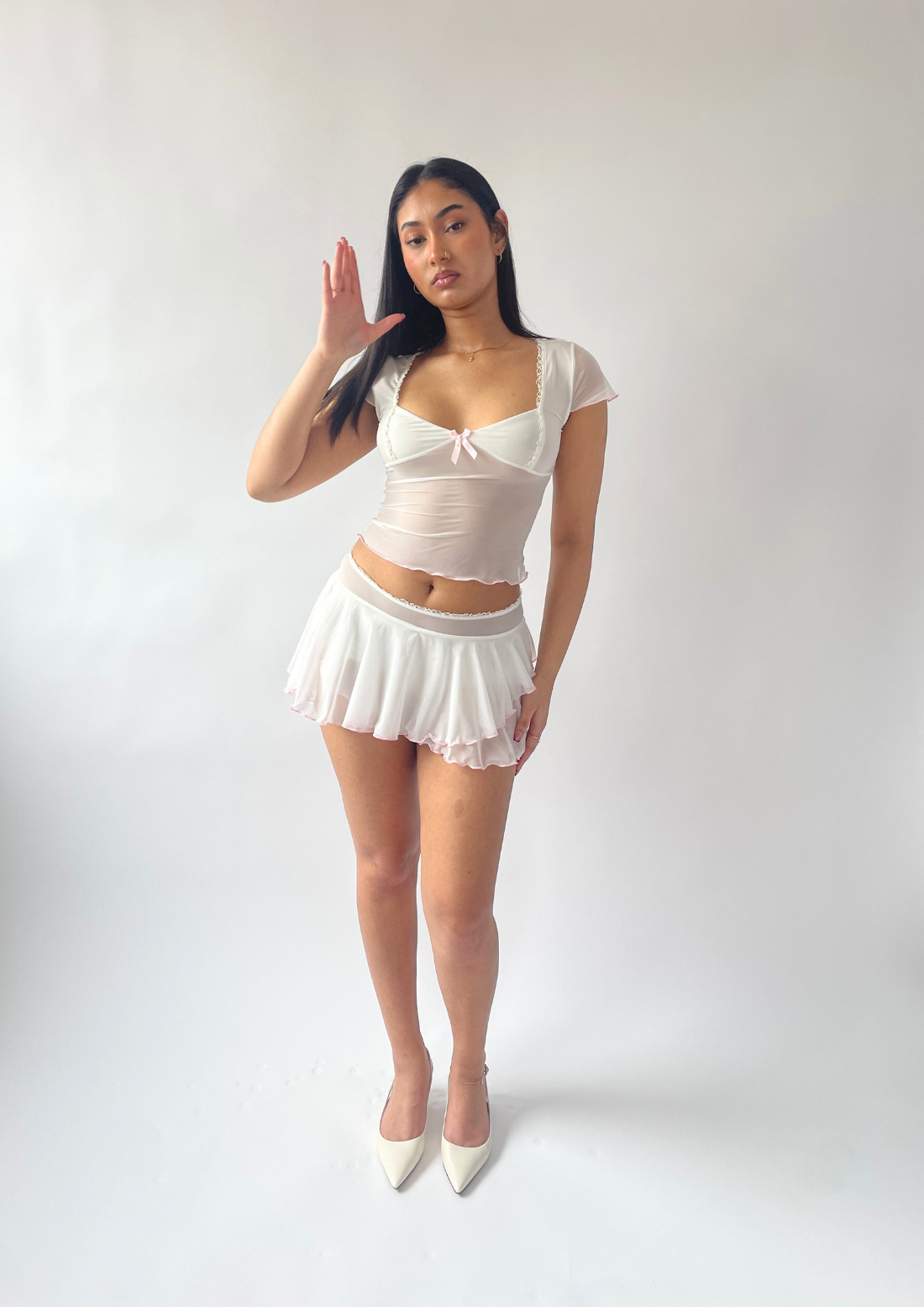 Ballerina Super Mini Skirt In Ivory