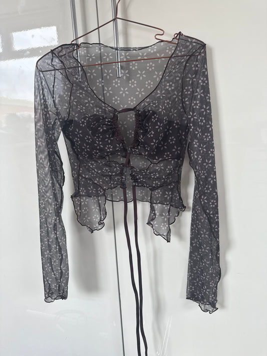 Fantasy top sample in floral print size 10