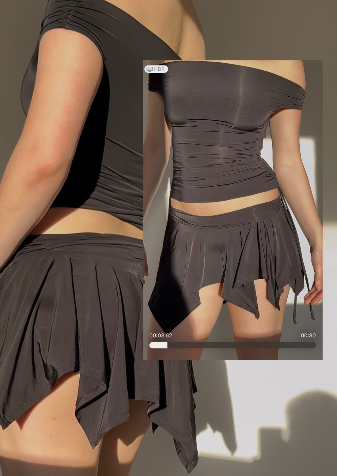 The Bella set in black photoshoot sample size 8/10