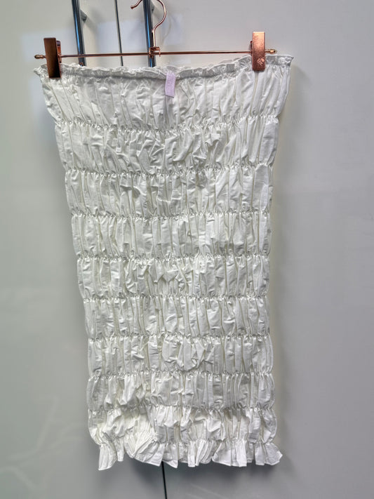 Scrunchie white midi skirt size 10