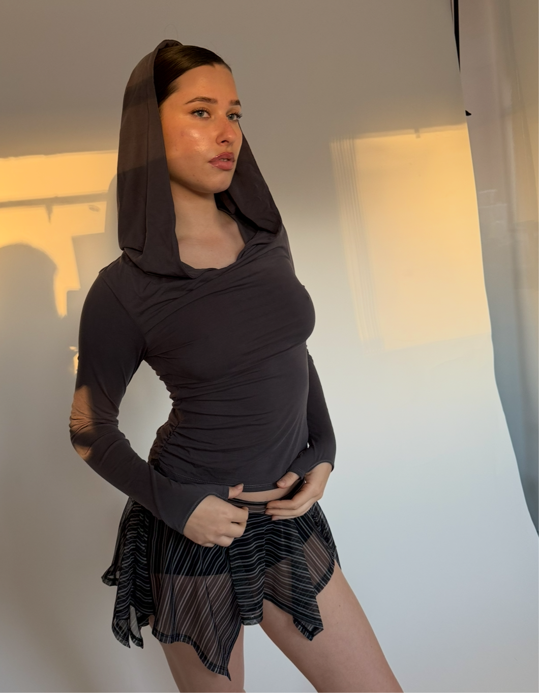 Modal grey hooded top multiple sizes unreleased