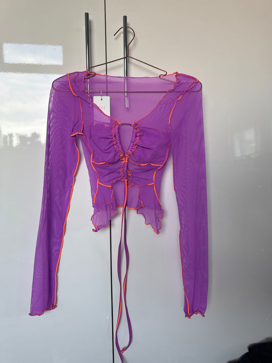 Purple fantasy top size XXS UK 4