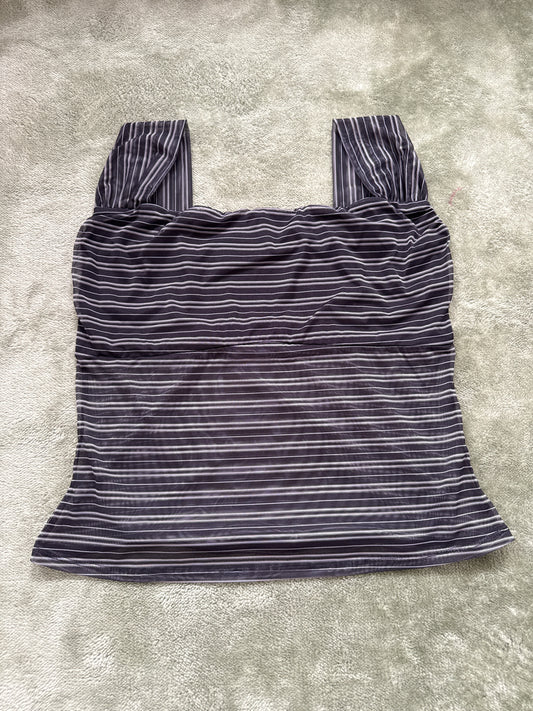 Fuller bust stripe mesh top sample size 14