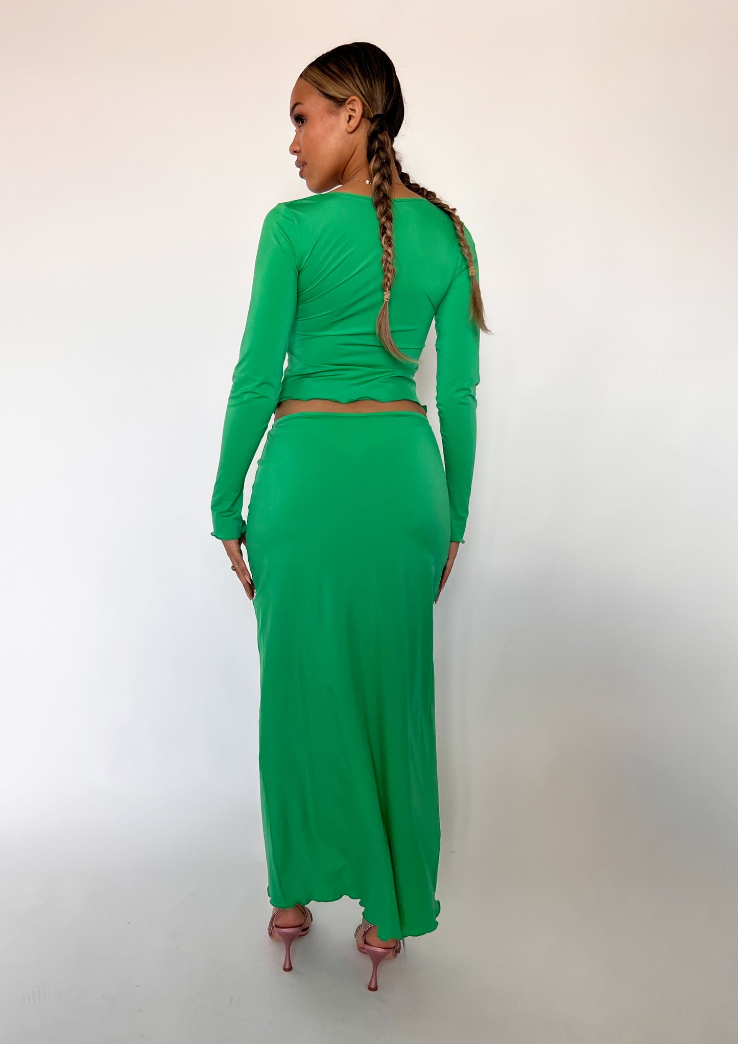 Extreme Maxi Skirt In Emerald Green Sale