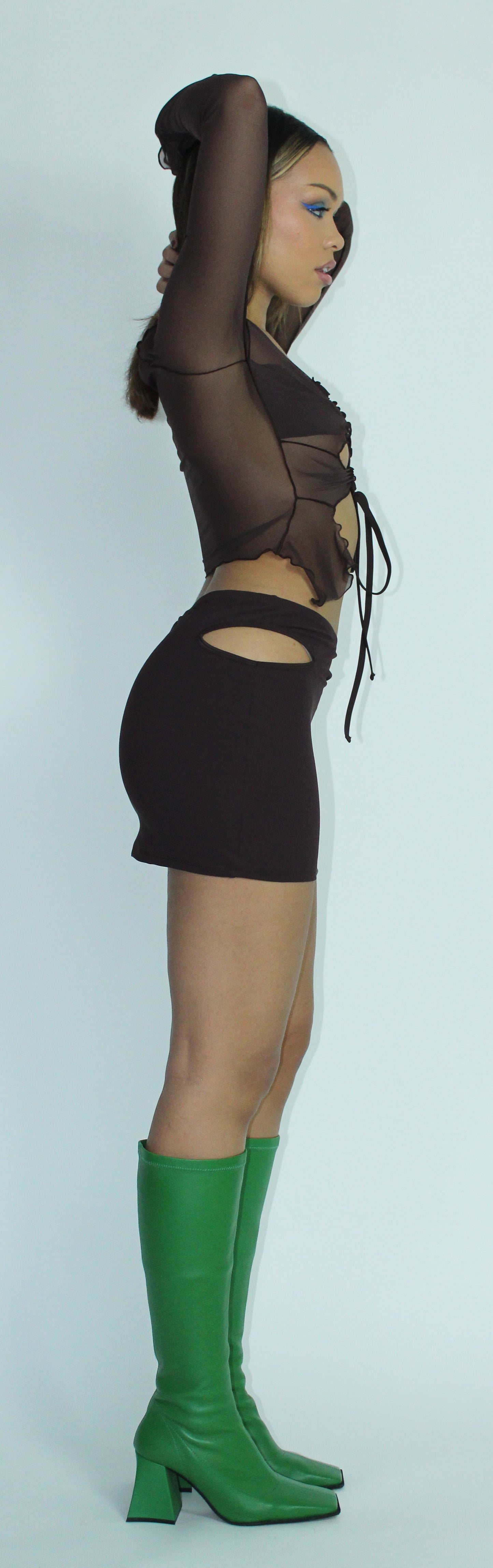 The Cut Out Mini Skirt In Chocolate Sale