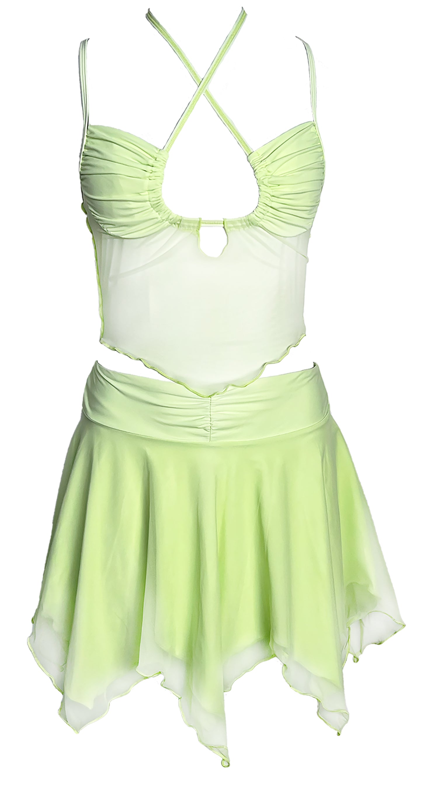 Fairy Top With Ruched Detail In Green Sale